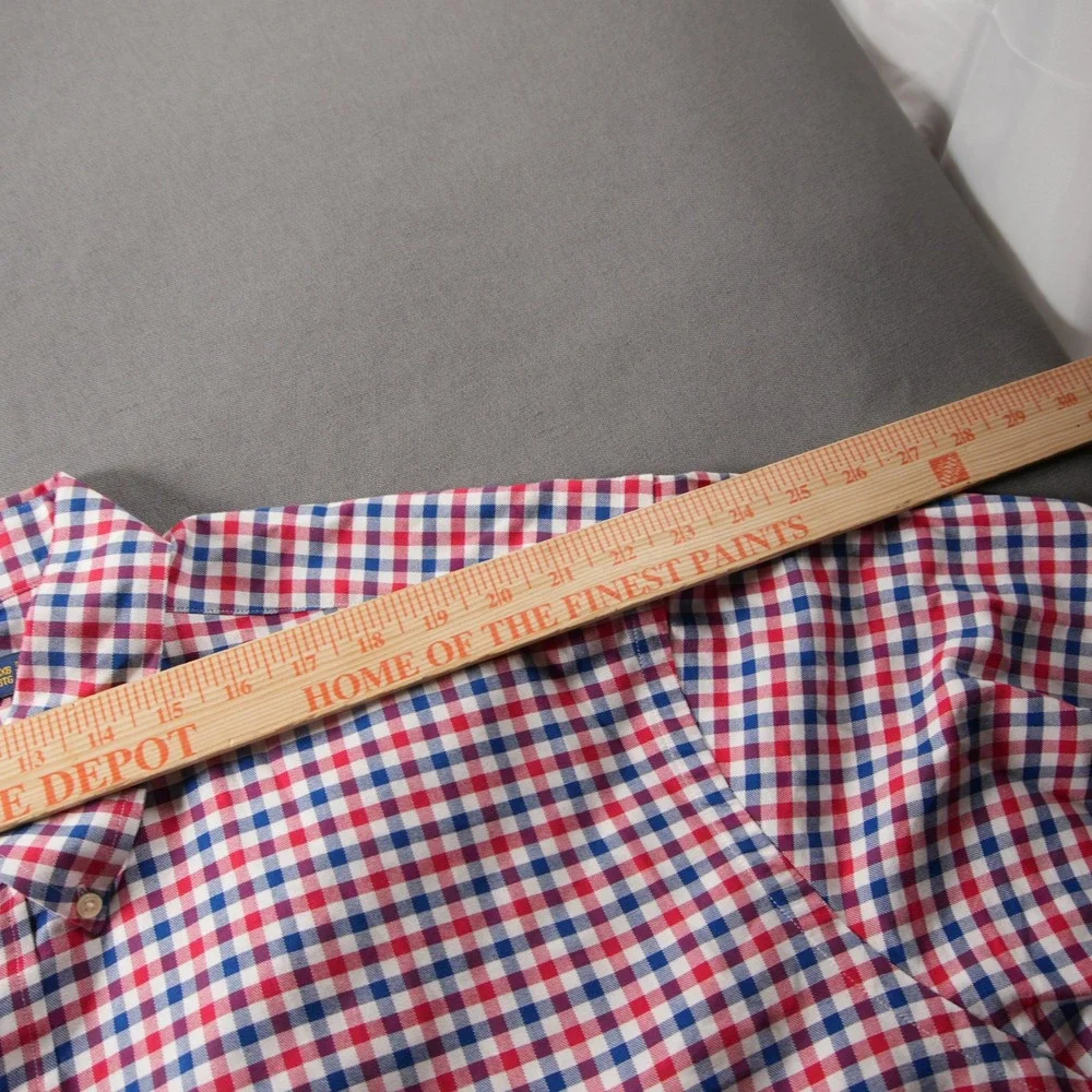 Ralph Lauren Gingham Check Short Sleeve Men Shirt 3XB Red White Blue Ivy Prep